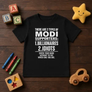 Hot There Are 2 Types Of Modi Supporters Billionaires Or Idiots Check Your Bank Kids T-Shirt