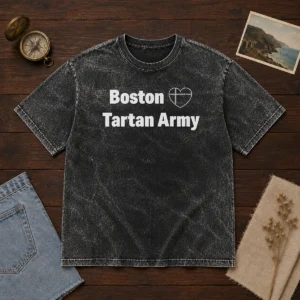 Nice Boston Tartan Army I Love Scotland Soccer National Team Supporters Washed T-Shirt