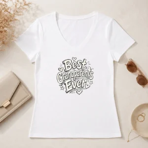 Nice Funny Best Grandparents Ever Sketch For Family Love V-Neck Shirt
