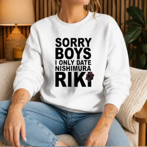 Good Nishimura Riki Enhypen Sorry Boys I Only Date Nishimura Riki Text Rose Sweater