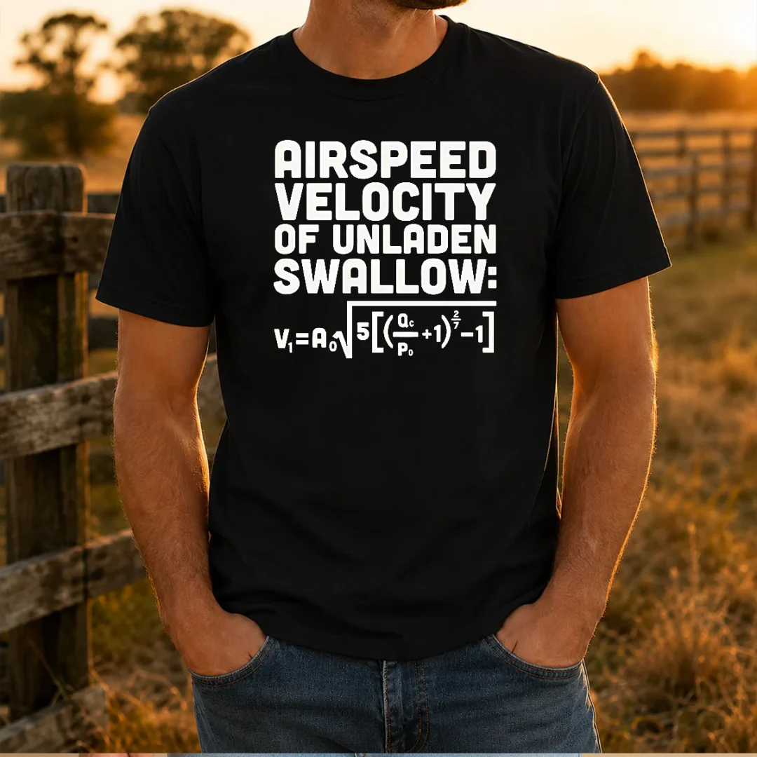 funny-airspeed-velocity-of-unladen-swallow-and-equation-science-nerd-t-shirt-1 Funny Airspeed Velocity Of Unladen Swallow And Equation Science Nerd