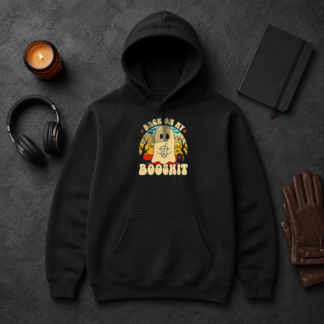 Funny Awesome Back On My Booshit Retro Ghost Drinking Boba Tea Hoodie Funny Awesome Back On My Booshit Retro Ghost Drinking Boba Tea Hoodie