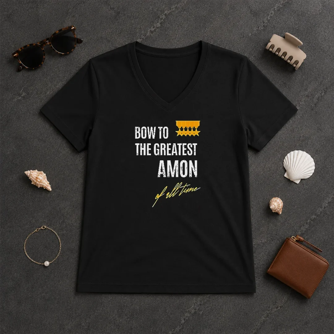 Funny Awesome Bow To The Greatest Amon Of All Time V Neck Shirt Funny Awesome Bow To The Greatest Amon Of All Time V-Neck Shirt
