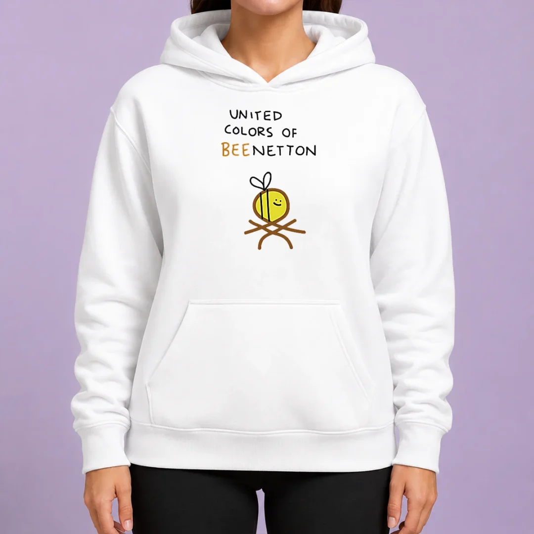 funny-awesome-united-colors-of-bee-netton-bee-logo-hoodie Funny Awesome United Colors Of Bee Netton Bee Logo Hoodie