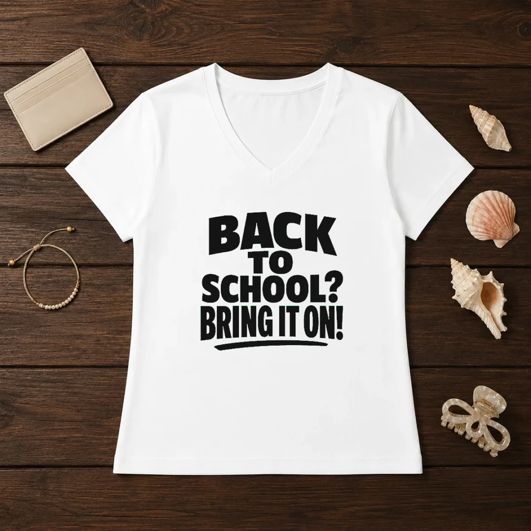 funny-back-to-school-proud-silhouette-v-neck-shirt Funny Back To School Proud Silhouette V-Neck Shirt