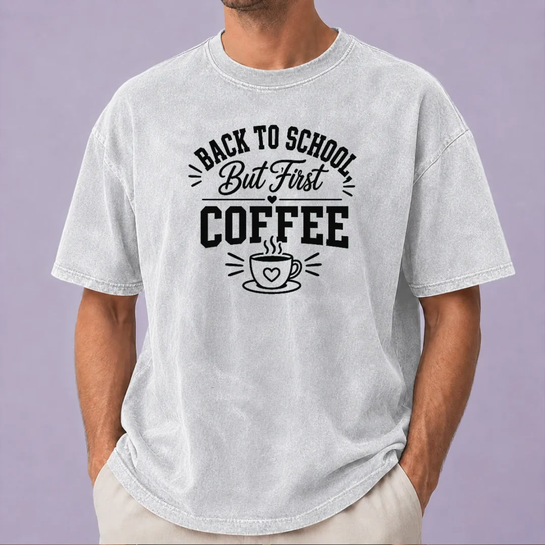 funny-back-to-school-sassy-coffee-line-art-washed-t-shirt Funny Back To School Sassy Coffee Line Art Washed T-Shirt