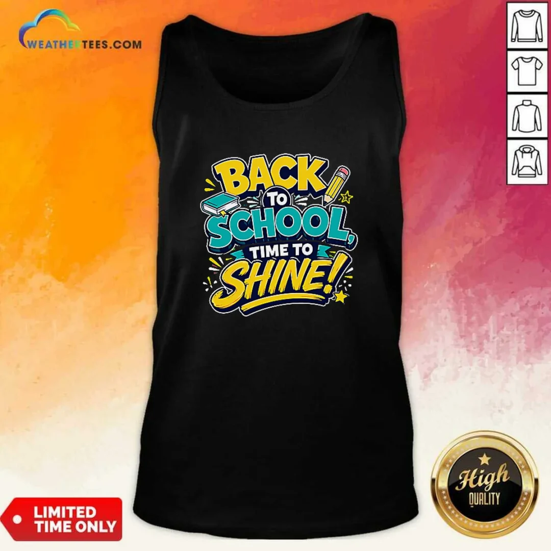 funny-back-to-school-time-to-shine-vector-tank-top Funny Back To School Time To Shine Vector Tank Top