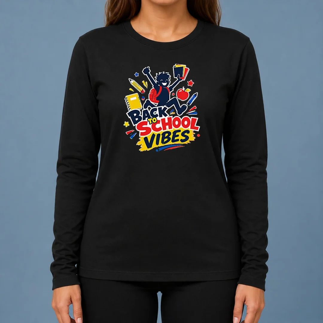 funny-back-to-school-vibes-excited-student-silhouette-long-sleeve-shirt Funny Back To School Vibes Excited Student Silhouette Long Sleeve Shirt