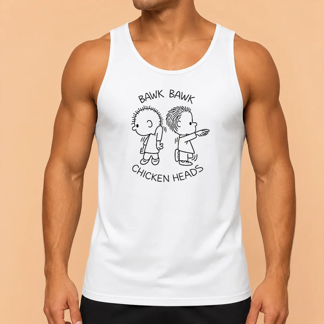 funny-bawk-bawk-chicken-heads-peanuts-charlie-tank-top Funny Bawk Bawk Chicken Heads Peanuts Charlie Tank Top