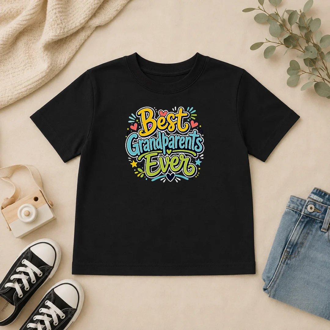 Funny Best Grandparents Ever Doodle Typography Kids T Shirt Funny Best Grandparents Ever Doodle Typography Kids T-Shirt