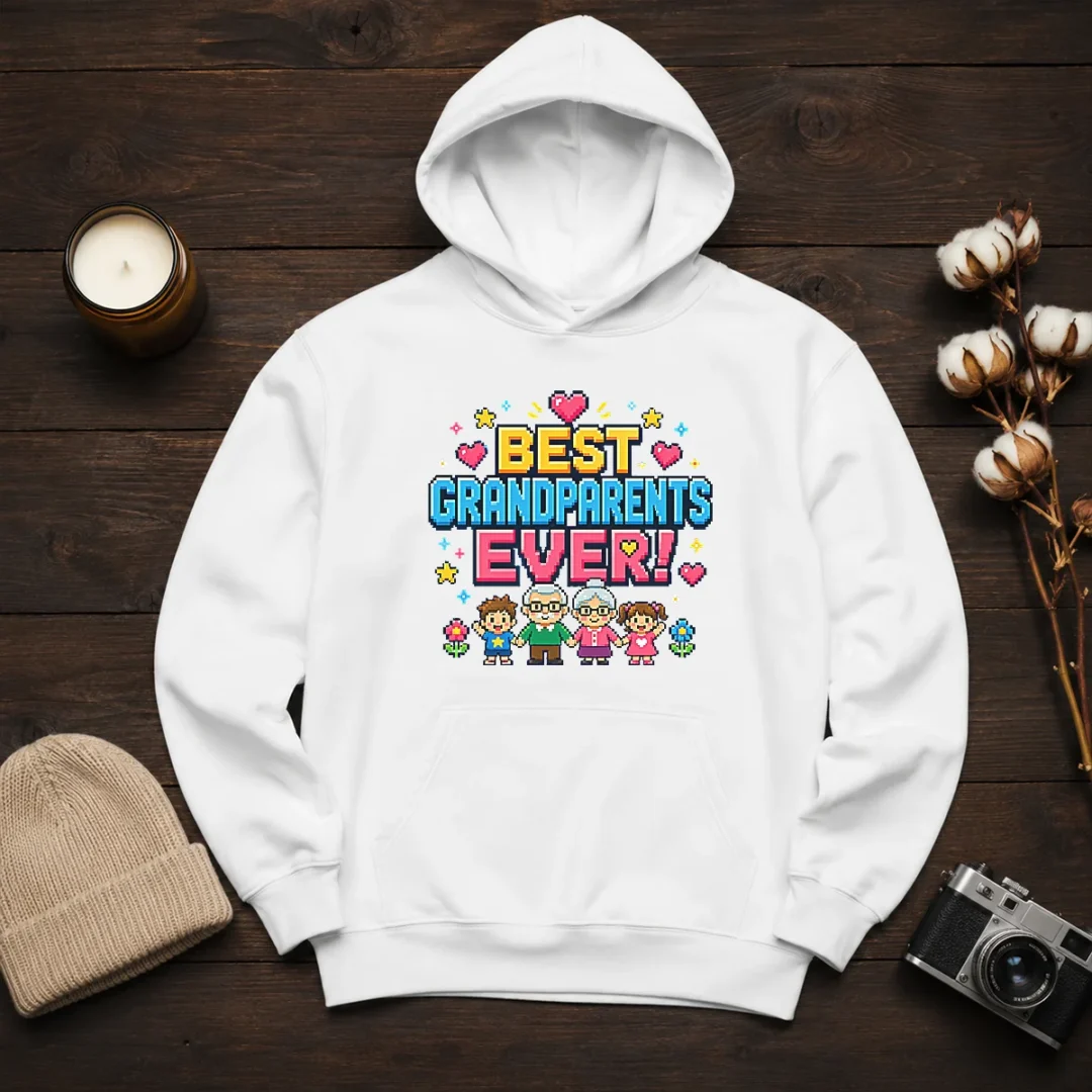 funny-best-grandparents-ever-pixel-for-family-love-hoodie Funny Best Grandparents Ever Pixel For Family Love Hoodie