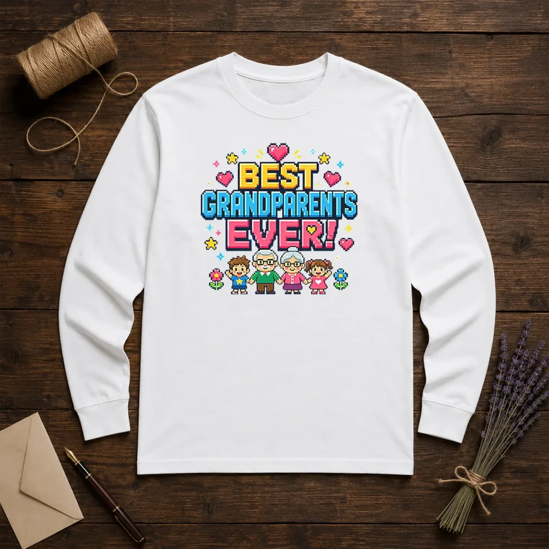 funny-best-grandparents-ever-pixel-for-family-love-long-sleeve-shirt Funny Best Grandparents Ever Pixel For Family Love Long Sleeve Shirt