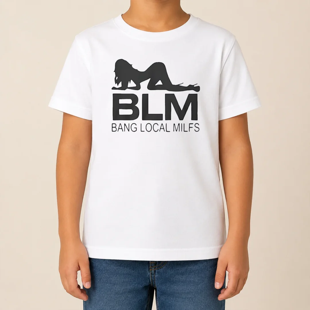 Funny BLM Bang Local Milfs Kids T Shirt Funny BLM Bang Local Milfs Kids T Shirt in bright colors, short sleeve cotton tee for children