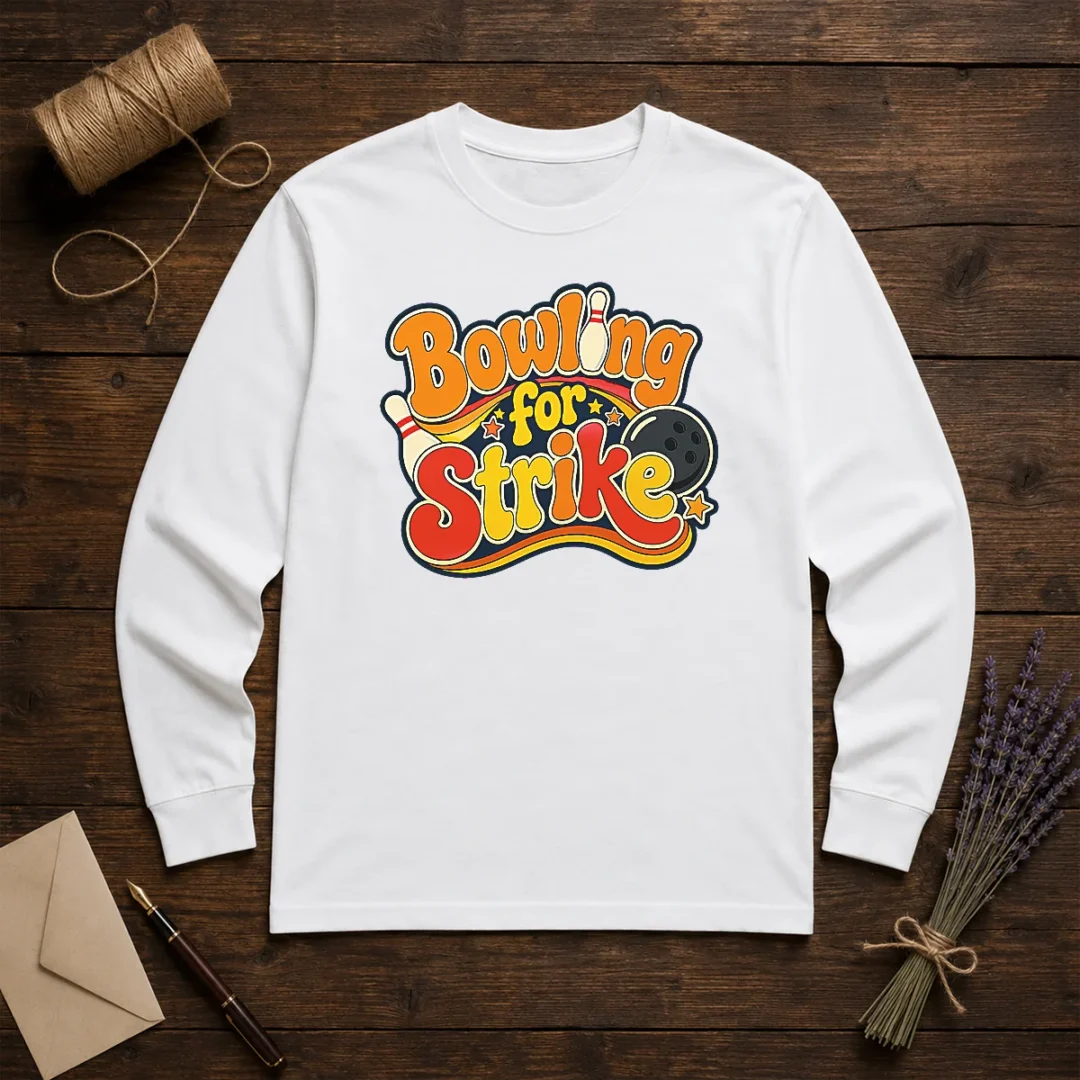 funny-bowling-for-strike-groovy-retro-long-sleeve-shirt Funny Bowling For Strike Groovy Retro Shirt - Image 5