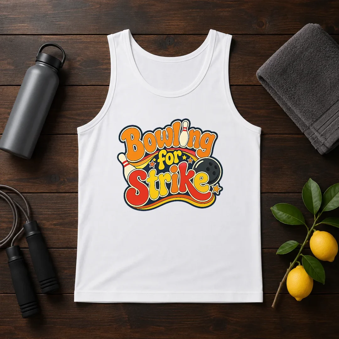 funny-bowling-for-strike-groovy-retro-tank-top Funny Bowling For Strike Groovy Retro Shirt - Image 3