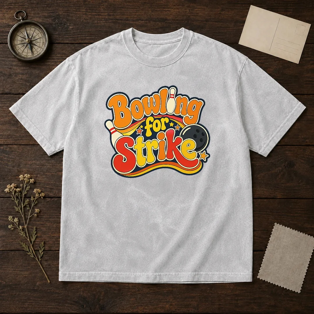 funny-bowling-for-strike-groovy-retro-washed-t-shirt Funny Bowling For Strike Groovy Retro Washed T-Shirt