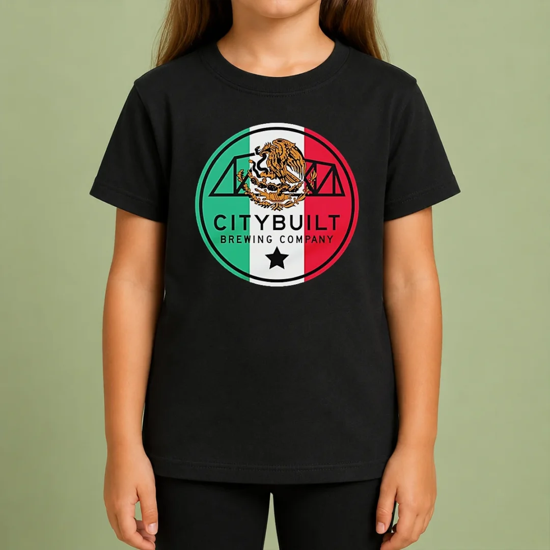 Funny Citybuilt Brewing Company Mexico Flag Eagle Kids T Shirt Funny Citybuilt Brewing Company Mexico Flag Eagle Kids T-Shirt