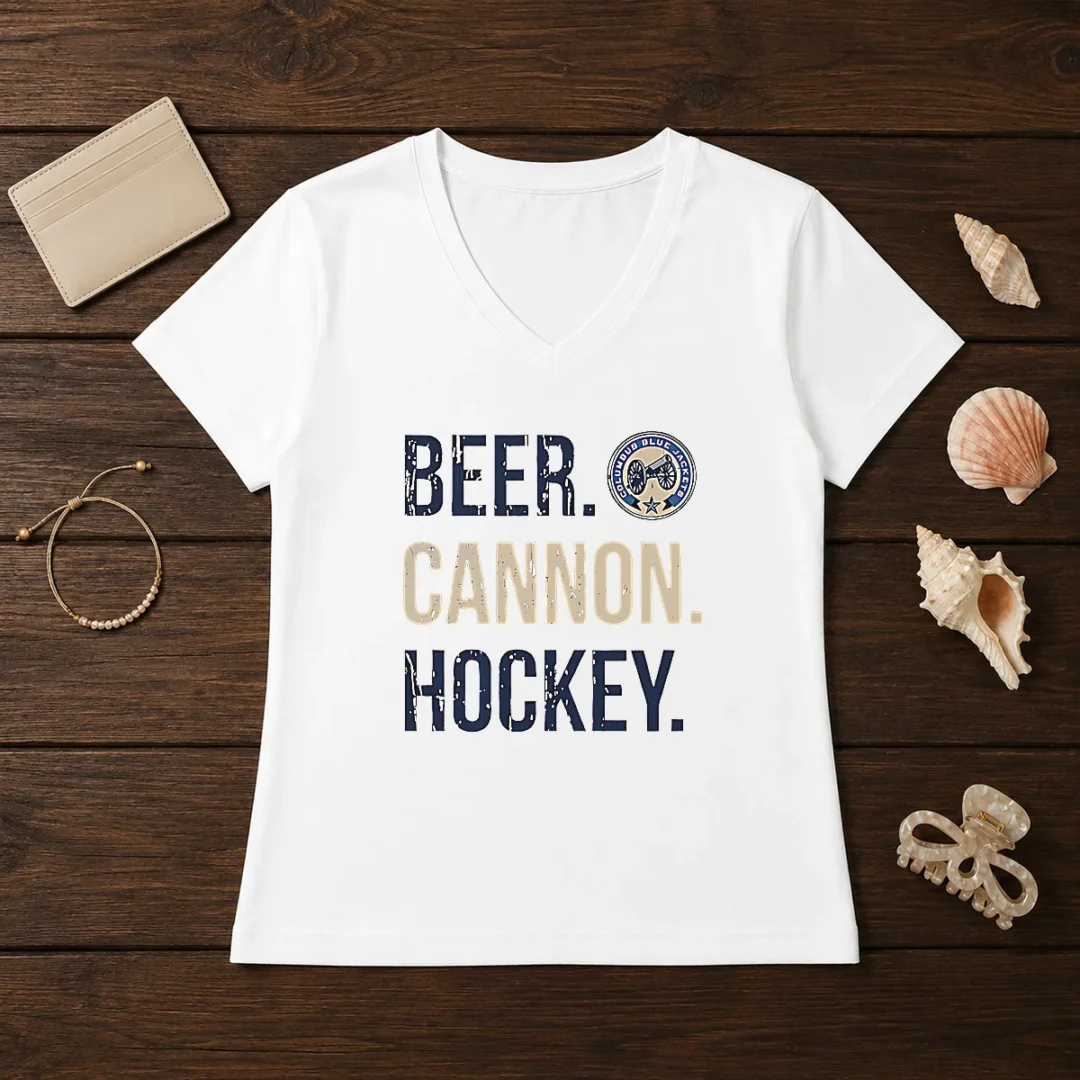 funny-columbus-blue-jackets-beer-cannon-hockey-v-neck-shirt Funny Columbus Blue Jackets Beer Cannon Hockey V-Neck Shirt