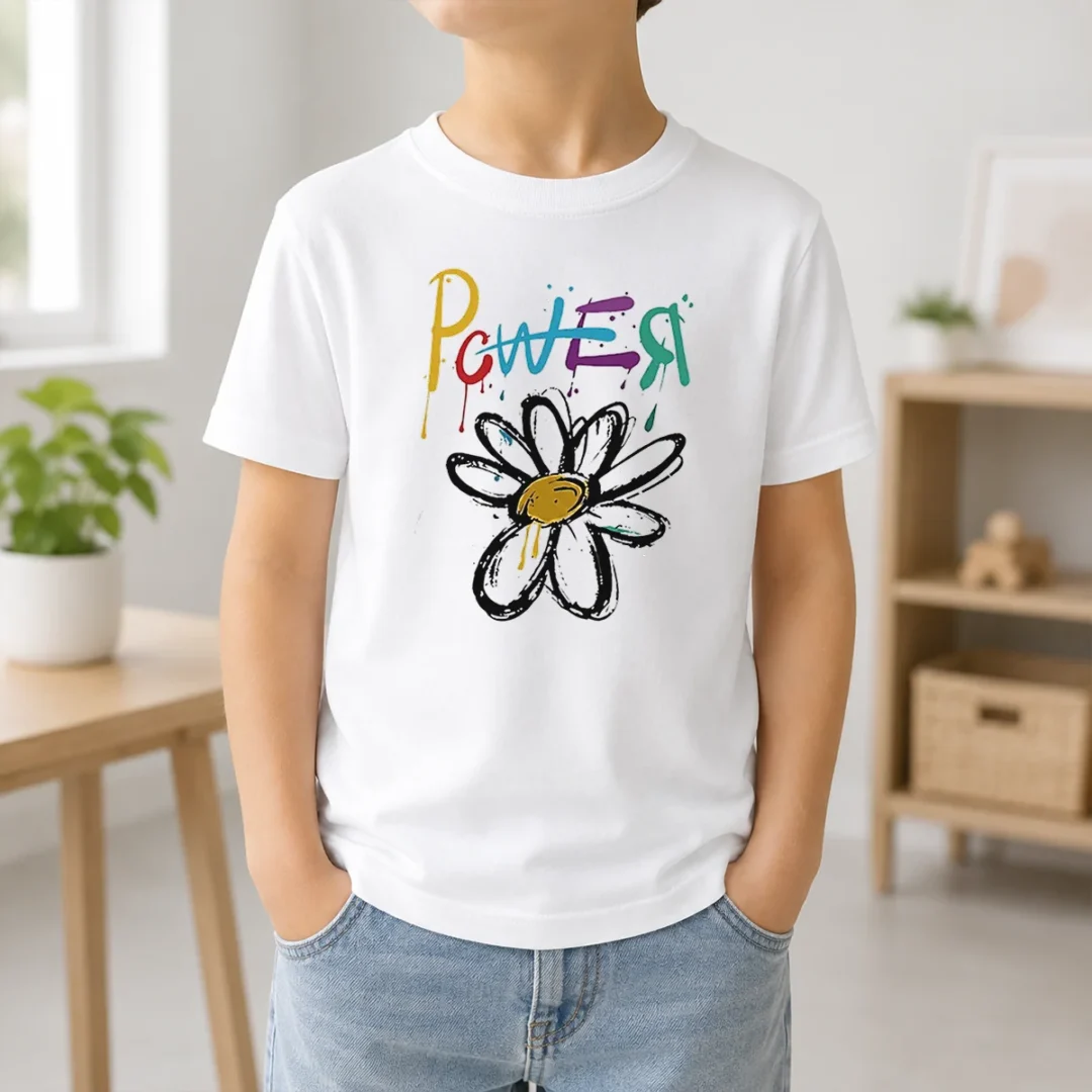 Funny Dragon Power World Tour Flower Handraw Kids T Shirt Funny Dragon Power World Tour Flower Handraw Kids T-Shirt