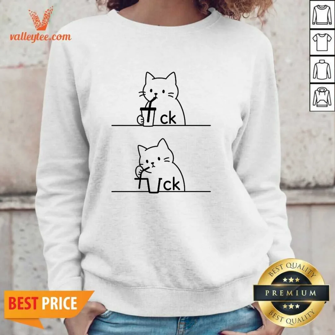 funny-drinking-cat-sweatshirt Funny Drinking Cat Sweatshirt