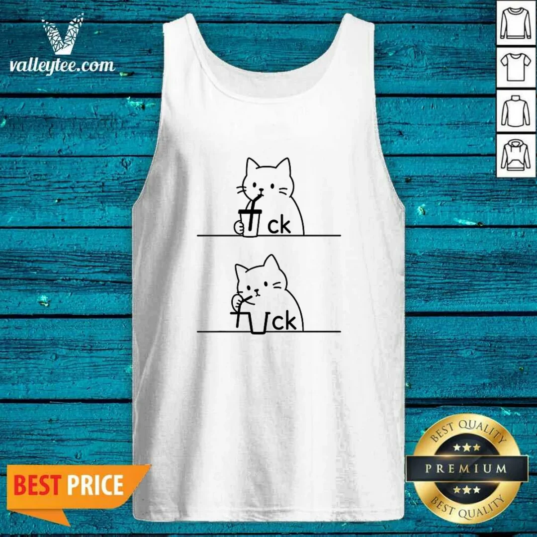 funny-drinking-cat-tank-top Funny Drinking Cat Tank Top