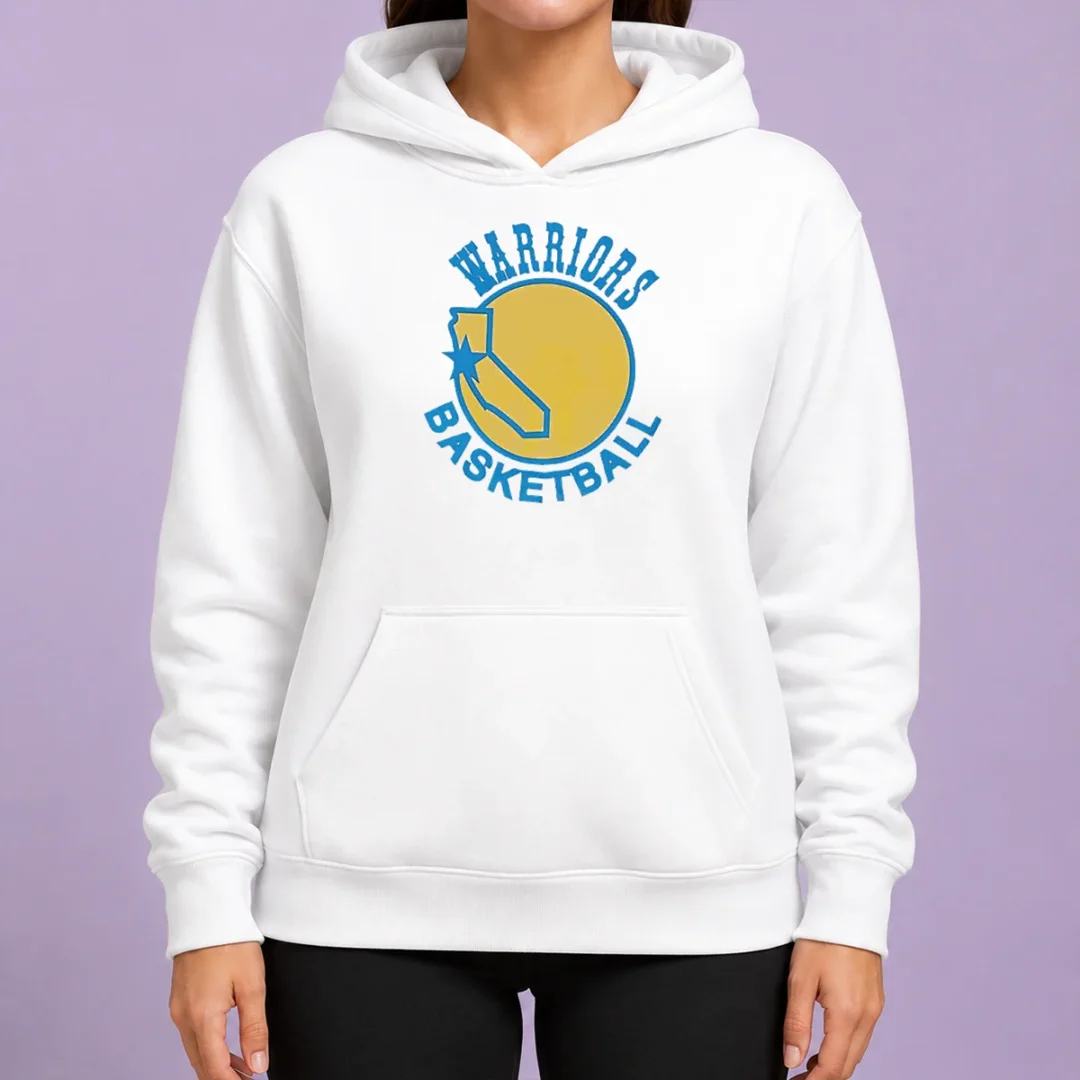funny-golden-state-warriors-nba-warriors-basketball-logo-hoodie Funny Golden State Warriors NBA Warriors Basketball Logo Hoodie in navy blue, featuring a playful basketball graphic and comfortable fit