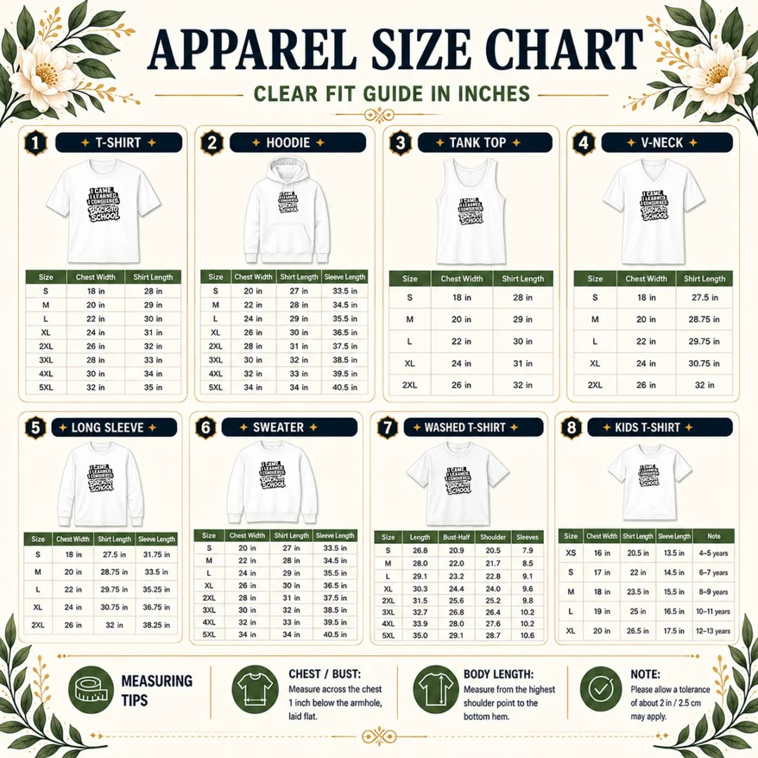 funny-good-back-to-school-stencil-for-bold-learners-size-chart Size chart for Funny Good Back To School Stencil For Bold Learners with measurements in inches and cm