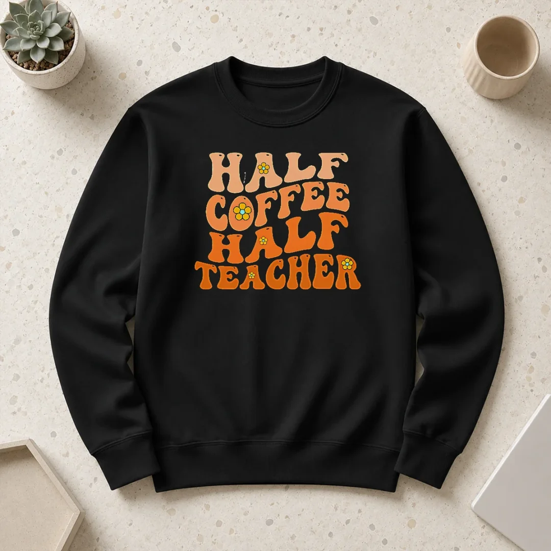 funny-half-coffee-half-teacher-retro-sweater-1 Funny Half Coffee Half Teacher Retro Shirt - Image 7