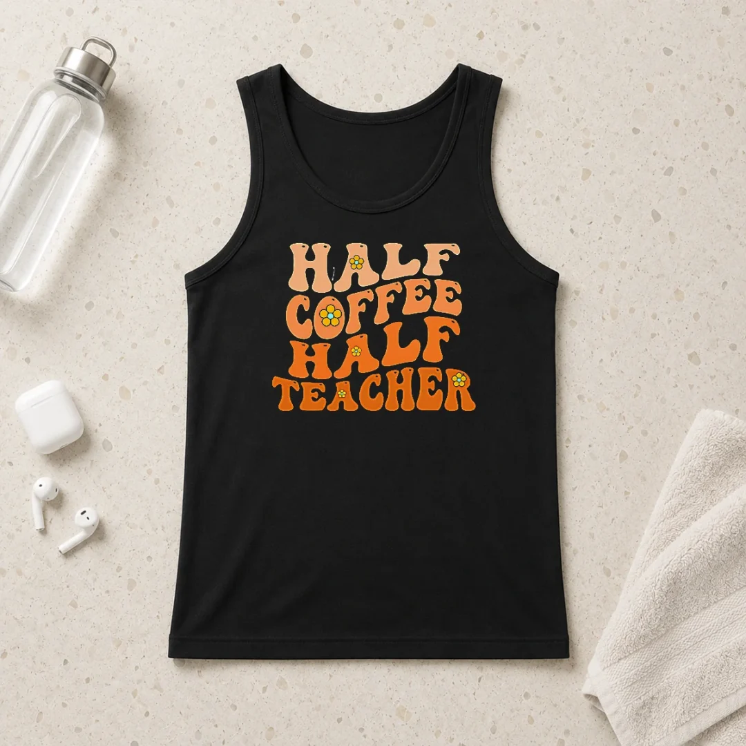 funny-half-coffee-half-teacher-retro-tank-top-1 Funny Half Coffee Half Teacher Retro Tank Top