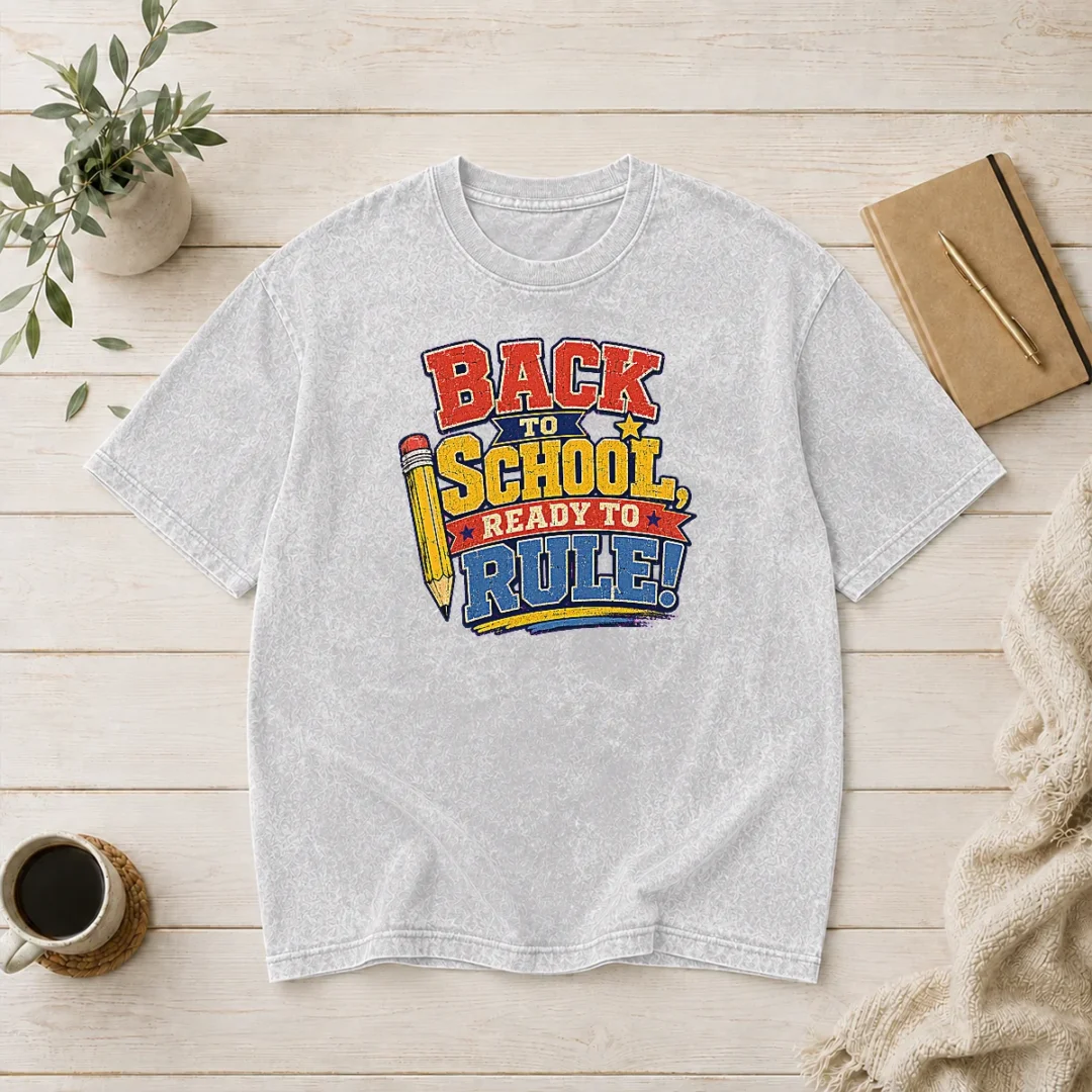 funny-hot-back-to-school-ready-to-rule-retro-distressed-washed-t-shirt Funny Hot Back To School Ready To Rule Retro Distressed Washed T-Shirt