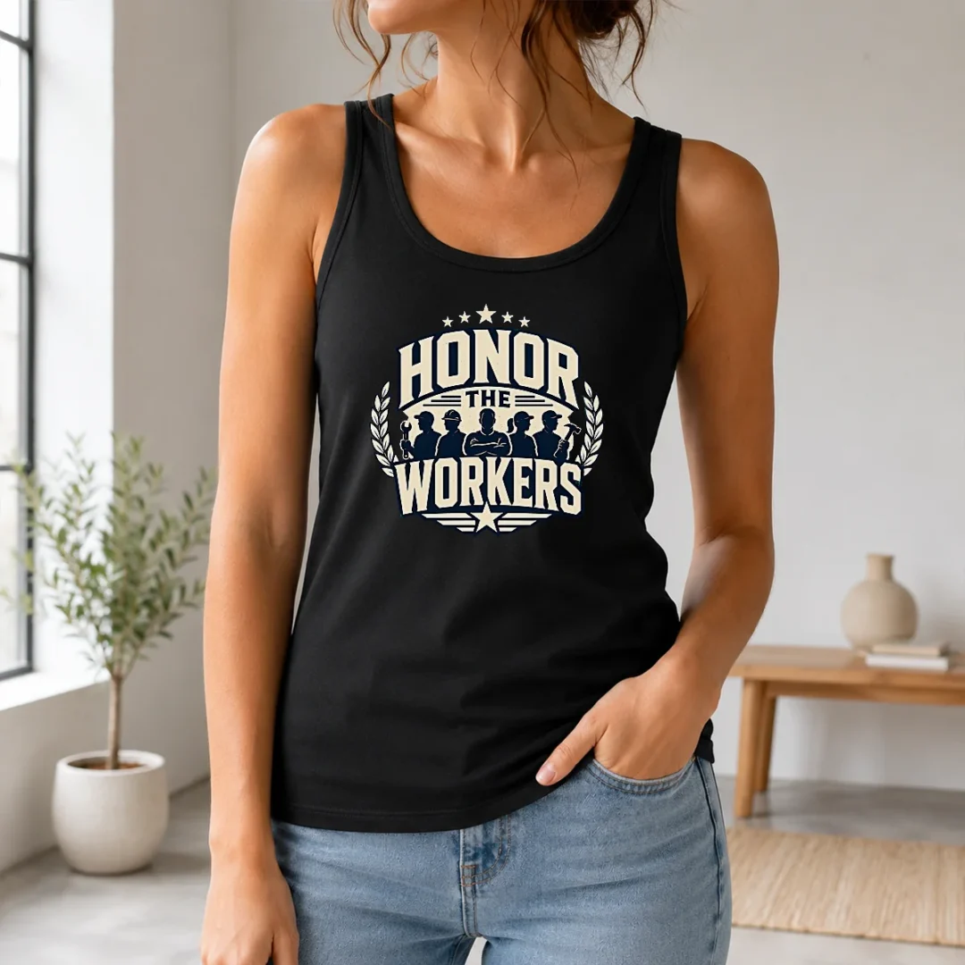 Funny Hot Labour Day Honor The Workers Silhouette Tank Top Funny Hot Labour Day Honor The Workers Silhouette Tank Top