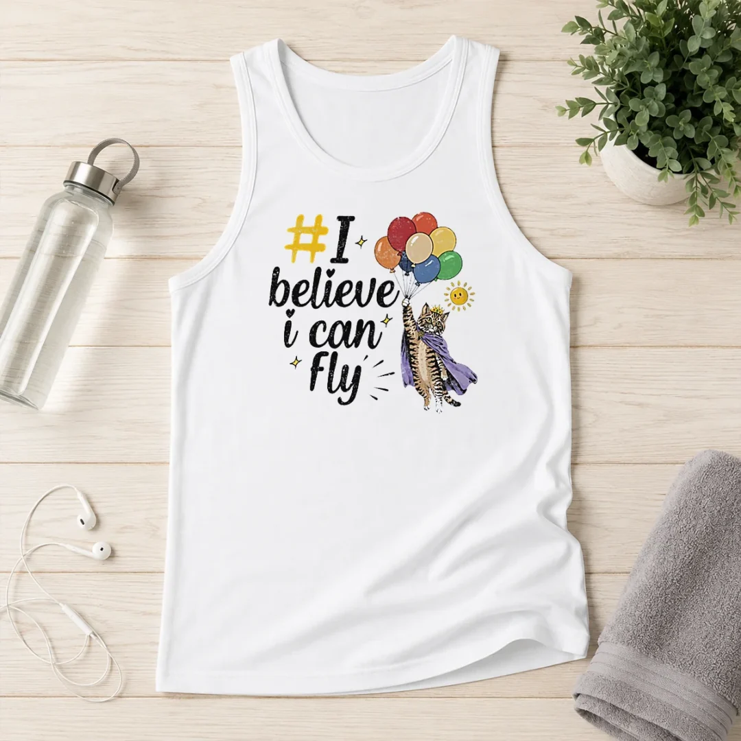 funny-i-believe-i-can-fly-cat-balloons-tank-top Funny I Believe I Can Fly Cat Balloons Tank Top