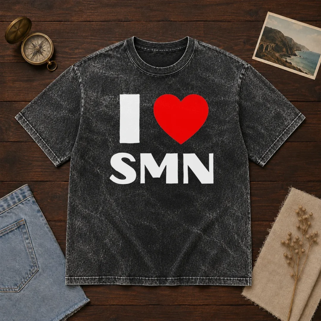 funny-i-love-smn-washed-t-shirt Funny I Love SMN washed t shirt in soft cotton with faded vintage look