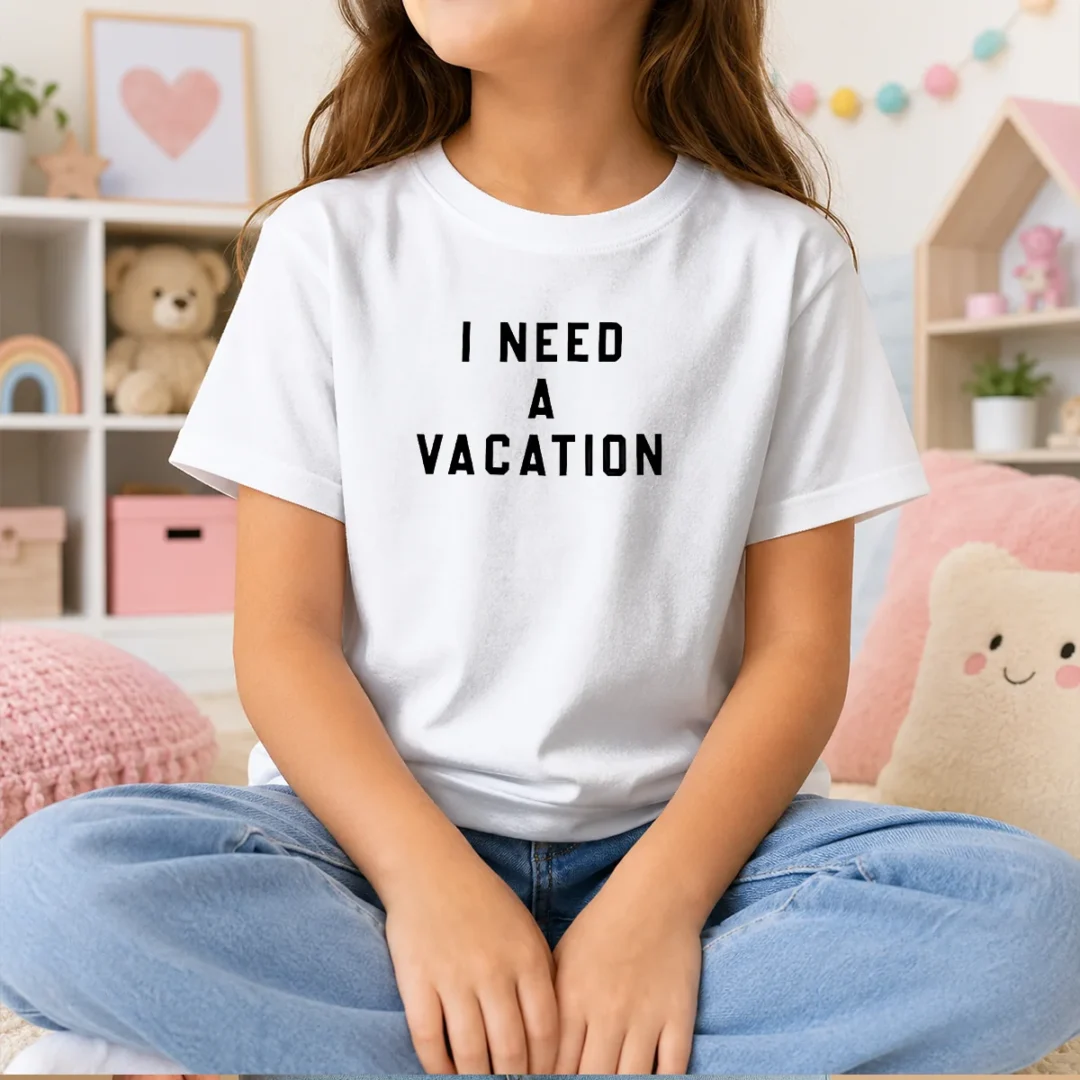 funny-i-need-a-vacation-kids-t-shirt Funny I Need A Vacation Kids T-Shirt