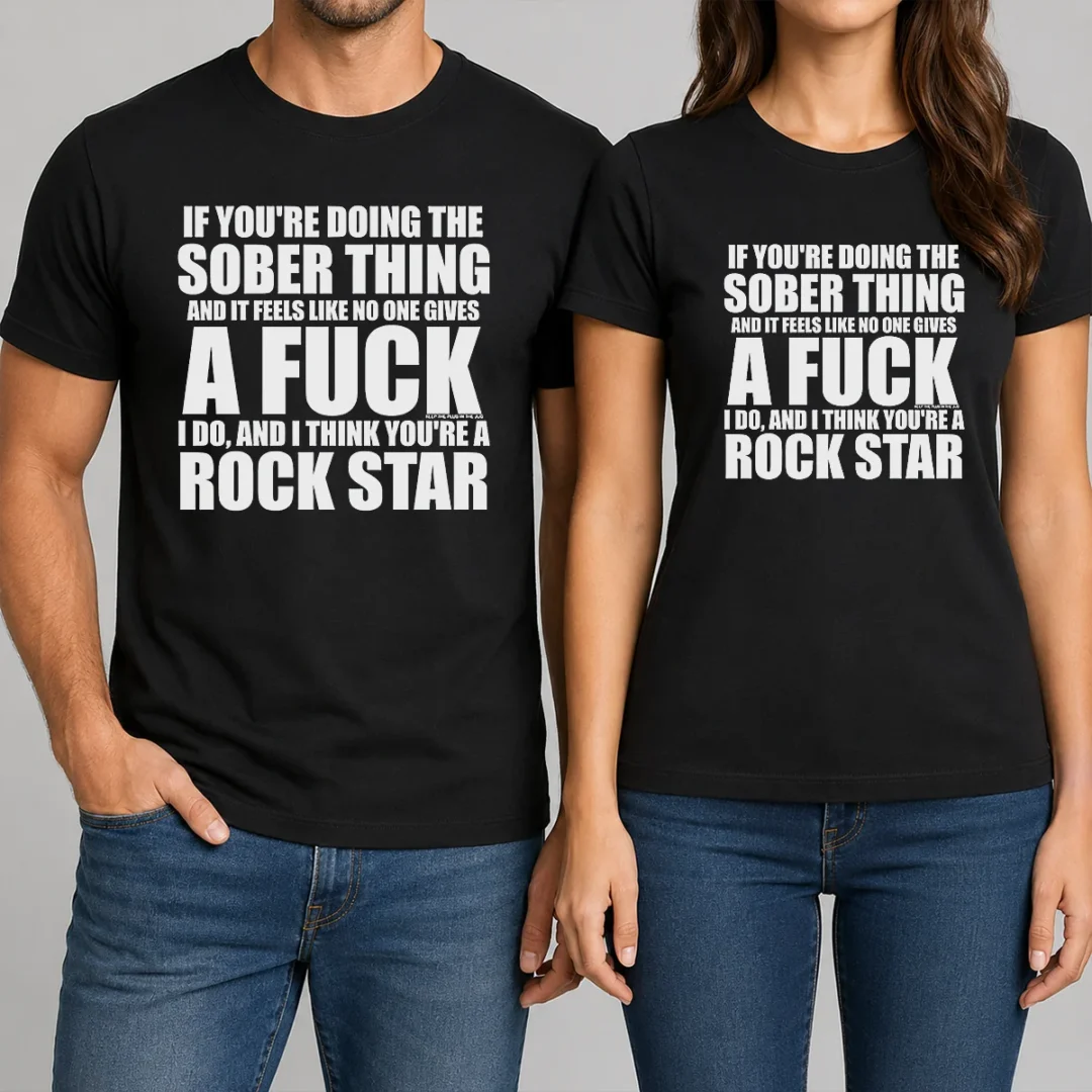 funny-if-you-re-doing-the-sober-thing-and-it-feels-like-no-one-gives-a-f-keep-the-plug-in-the-jug-i-do-t-shirt-1 Funny If You'Re Doing The Sober Thing And It Feels Like No One Gives A F Keep The Plug In The Jug I Do graphic on a black short sleeve t shirt