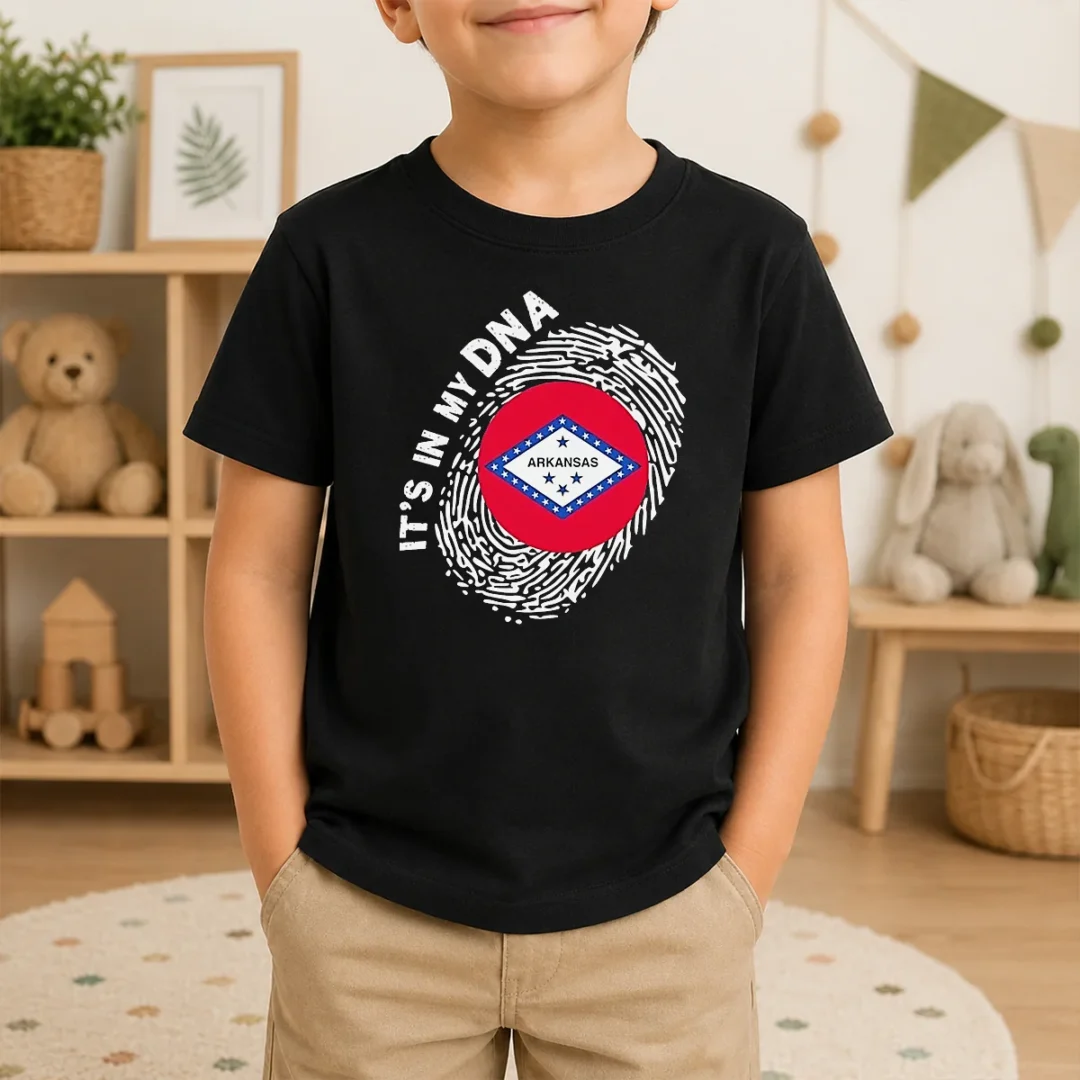 Funny It'S In My DNA Arkansas Kids T Shirt Funny It'S In My DNA Arkansas Kids T-Shirt