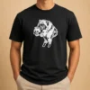 Funny Jimothy Raccoon Holding Skull Seattle Finest Ballard Legend Cute Trash Panda t shirt in black, front view