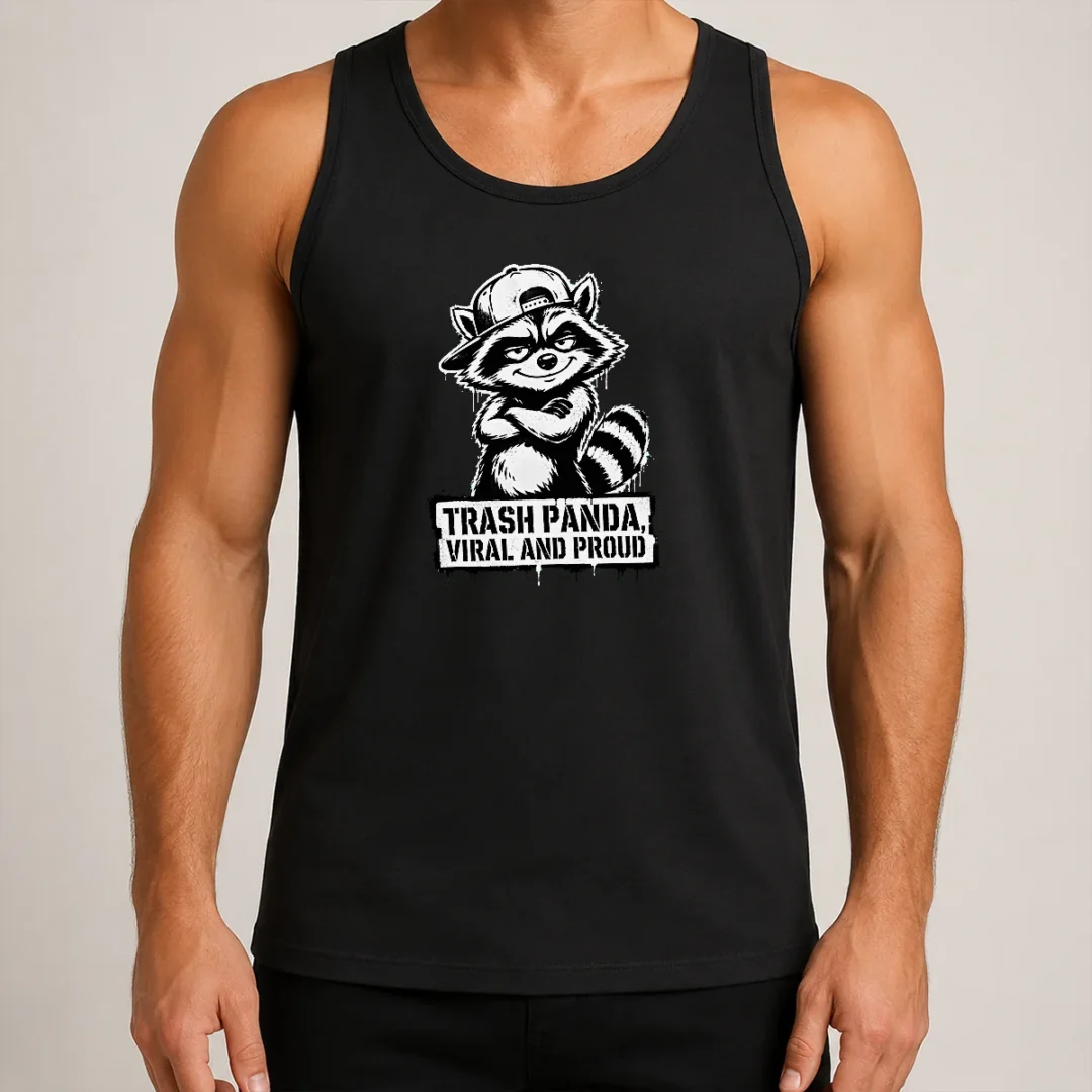 funny-jimothy-viral-raccoon-trash-panda-stencil-tank-top Funny Jimothy Viral Raccoon Trash Panda Stencil Tank Top