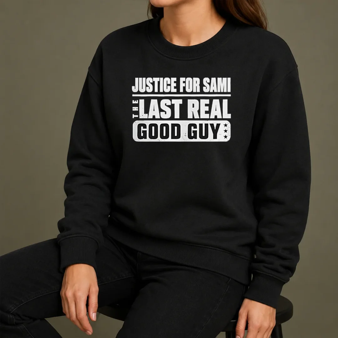 Funny Justice For Sami The Last Real Good Guy Text Sweater Funny Justice For Sami The Last Real Good Guy Text Sweater