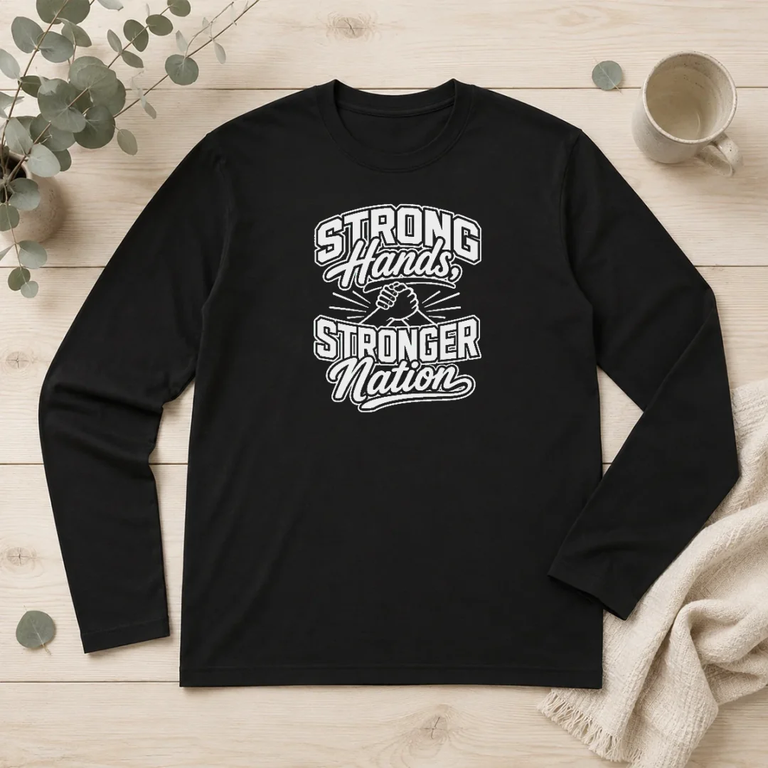 funny-labour-day-strong-hands-stronger-nation-line-art-long-sleeve-shirt Funny Labour Day Strong Hands Stronger Nation Line Art Long Sleeve Shirt