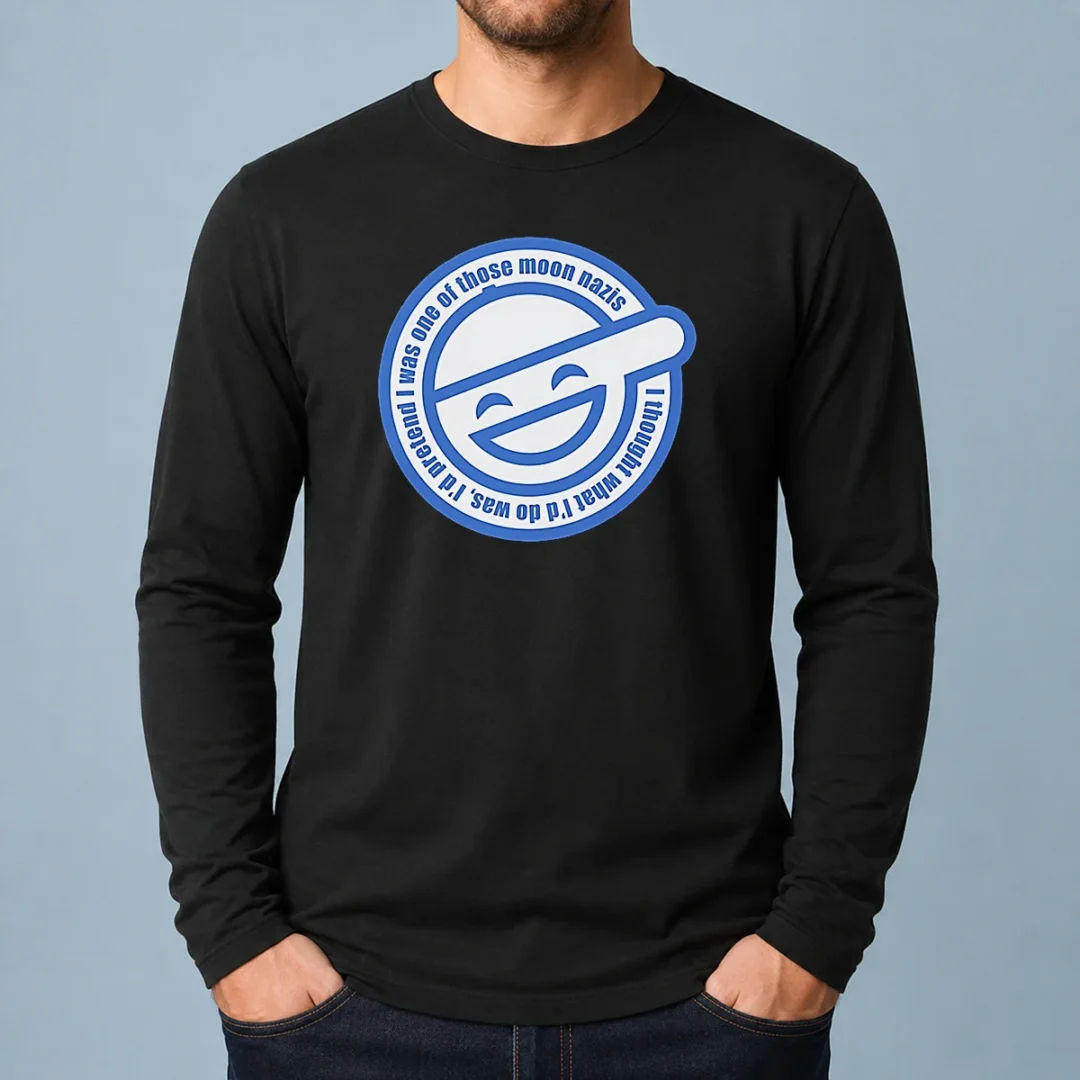 funny-laughing-man-ghost-in-the-shell-i-was-one-of-those-moon-nazis-i-thought-what-i-d-do-was-long-sleeve Funny Laughing Man Ghost In The Shell I Was One Of Those Moon Nazis I Thought What I'D Do Was long sleeve shirt in white with graphic print