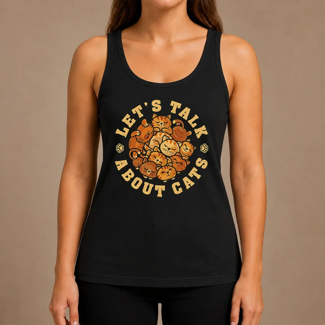 funny-lets-talk-about-cats-tank-top Funny Lets Talk About Cats Tank Top
