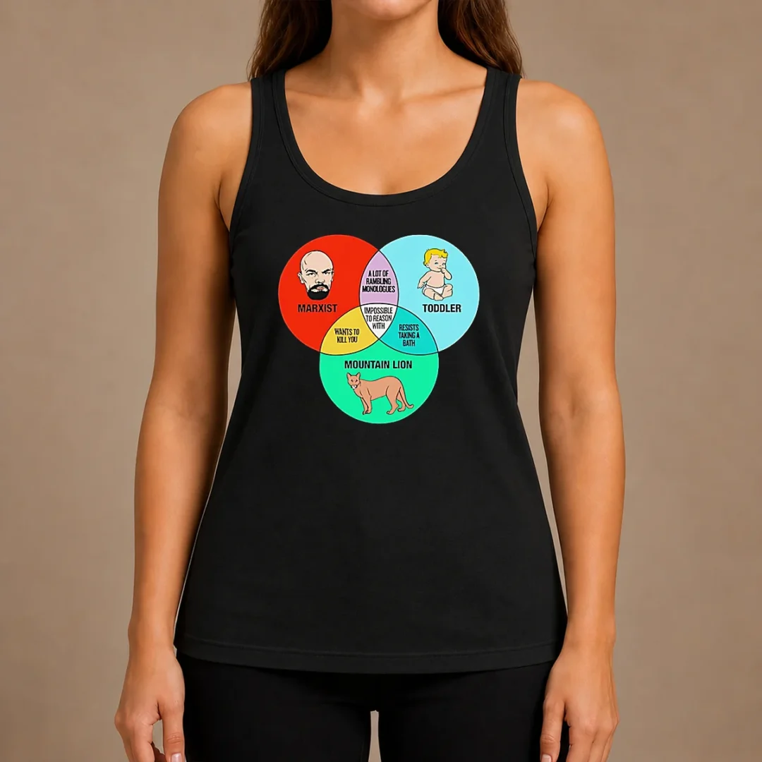 funny-marxist-toddler-and-mountain-lion-venn-diagram-impossible-to-reason-with-tank-top Funny Marxist Toddler And Mountain Lion Venn Diagram Impossible To Reason With Tank Top