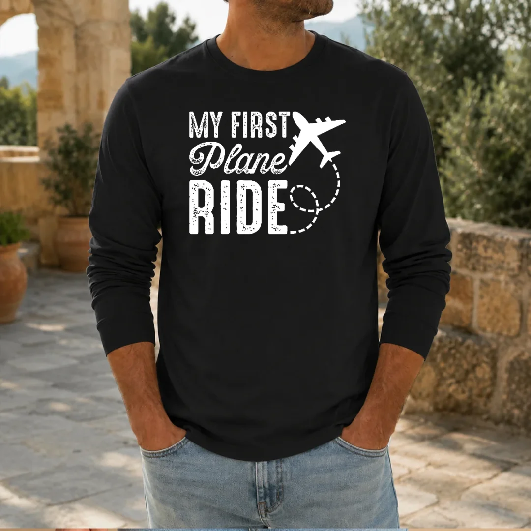 funny-my-first-plane-ride-long-sleeve-shirt Funny My First Plane Ride Long Sleeve Shirt