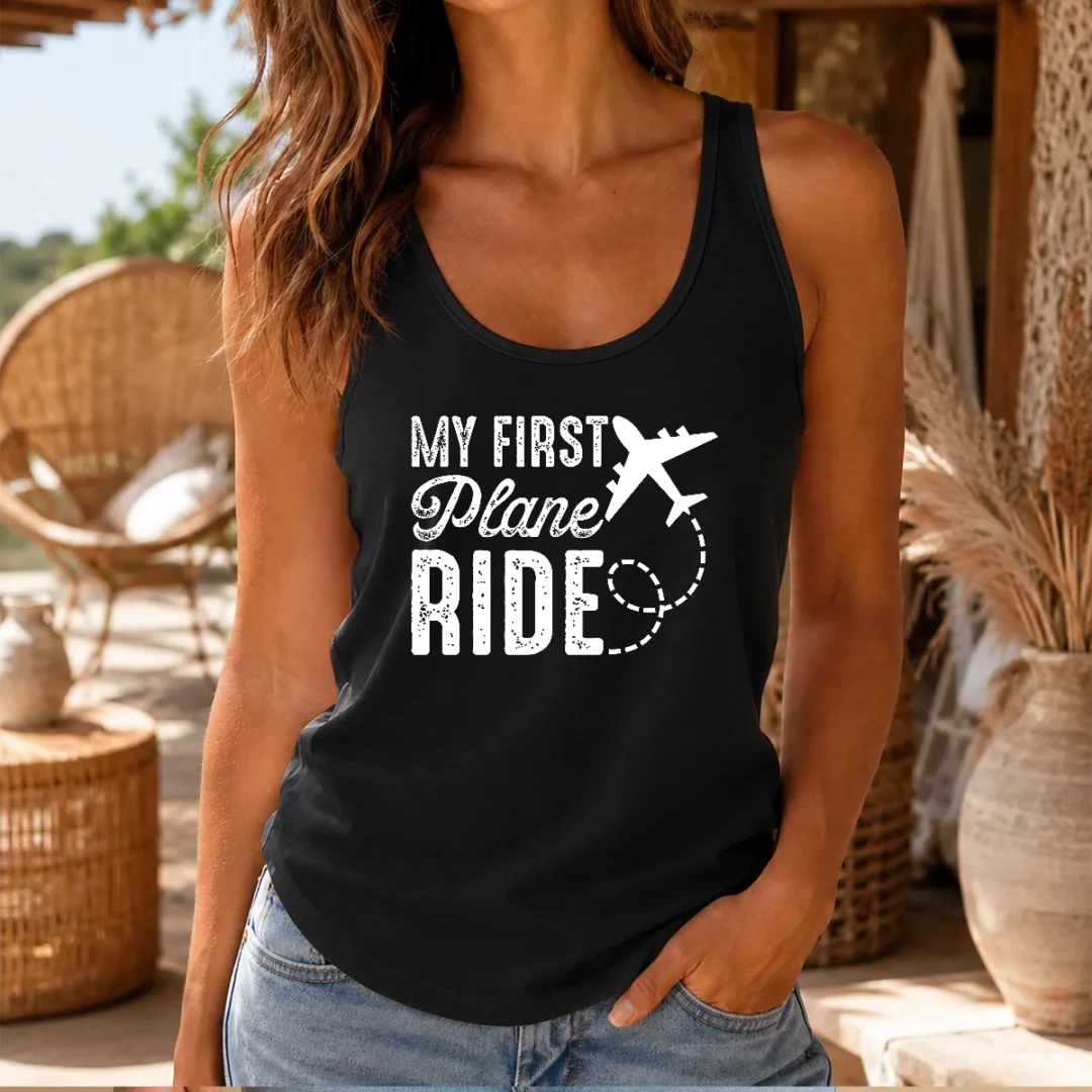 funny-my-first-plane-ride-tank-top Funny My First Plane Ride Tank Top