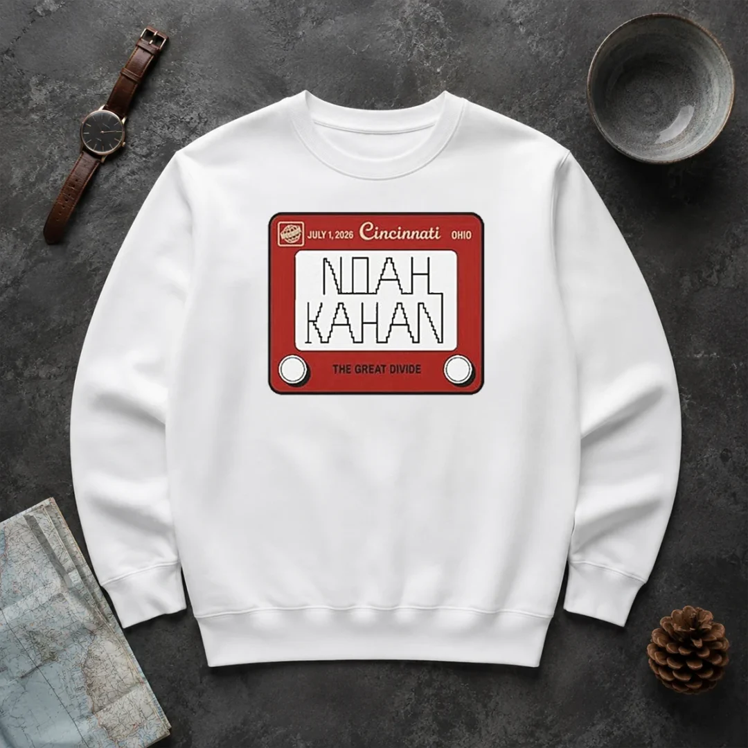 Funny Noah Kahan Great American Ball Park Cincinnati Reds Sticker July 01 2026 Sweater Funny Noah Kahan Great American Ball Park Cincinnati Reds Sticker July 01 2026 Sweater in navy blue, cozy crewneck sweatshirt