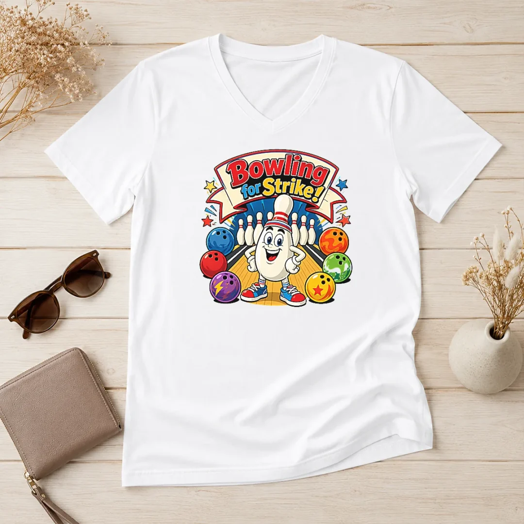 funny-official-bowling-for-strike-cartoon-v-neck-shirt Funny Official Bowling For Strike Cartoon V-Neck Shirt