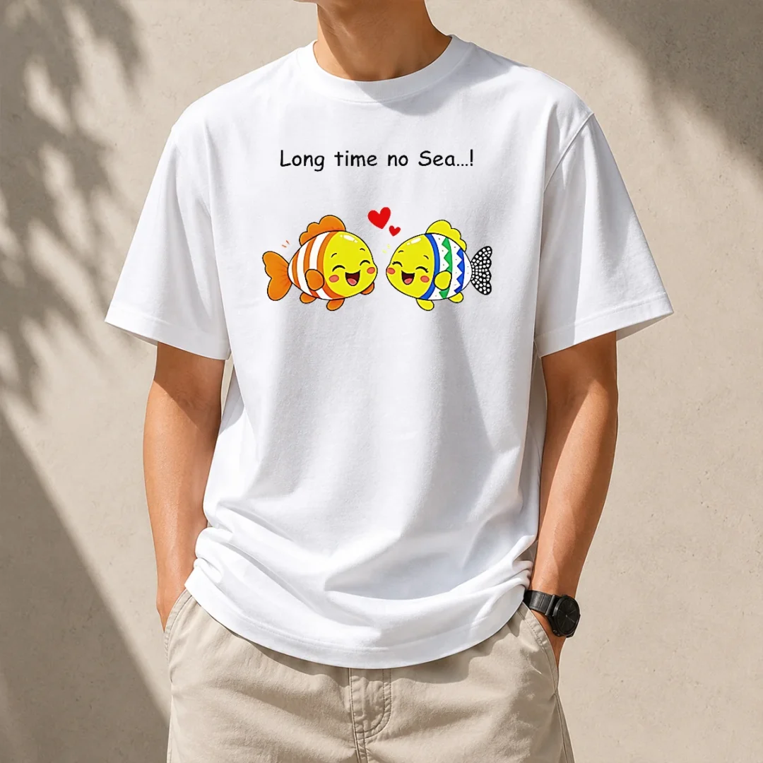 funny-official-cute-fish-couple-long-time-no-sea-pun-cartoon-illustration-animal-t-shirt-1 Funny Official Cute Fish Couple Long Time No Sea Pun Cartoon Illustration Animal