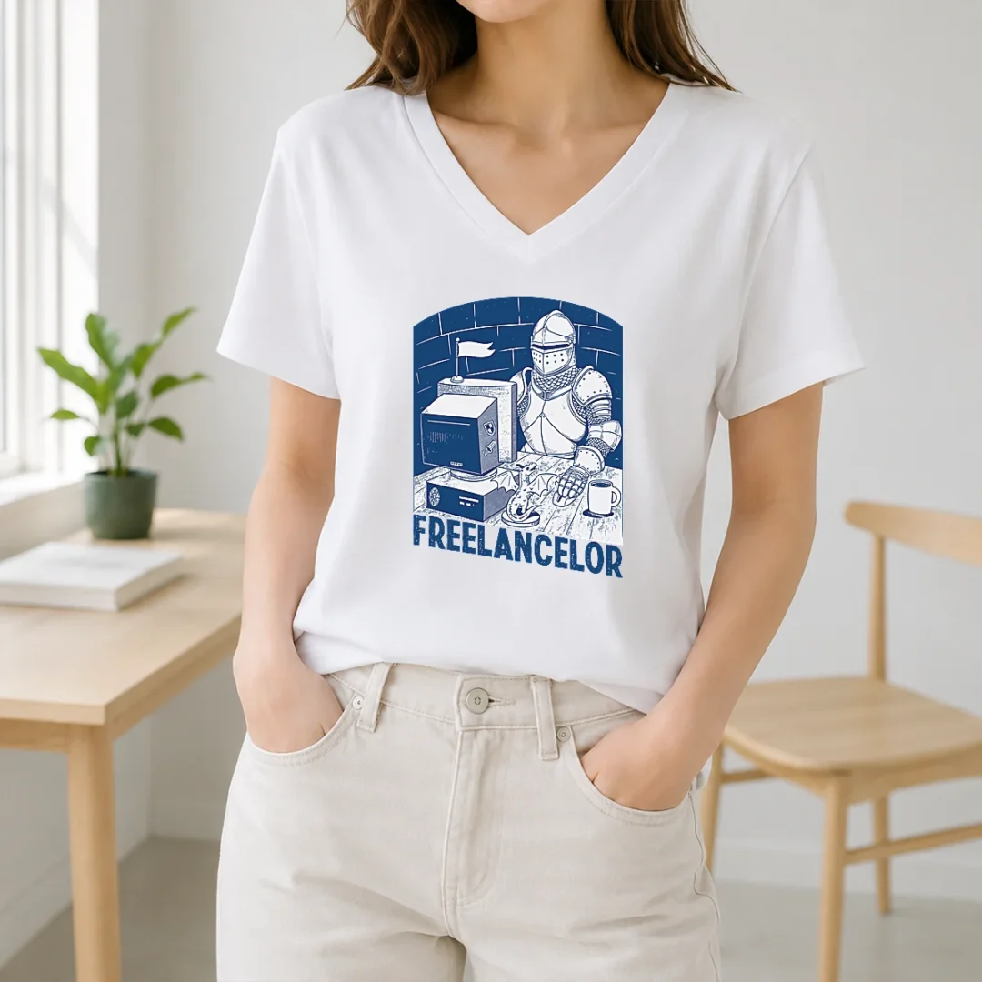 Funny Official Freelancer Knight Gaming Vintage Funny Gamer V Neck Shirt Funny Official Freelancer Knight Gaming Vintage Funny Gamer V-Neck Shirt