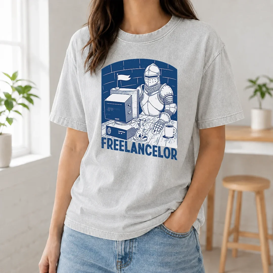 Funny Official Freelancer Knight Gaming Vintage Funny Gamer Washed T Shirt Funny Official Freelancer Knight Gaming Vintage Funny Gamer Washed T-Shirt